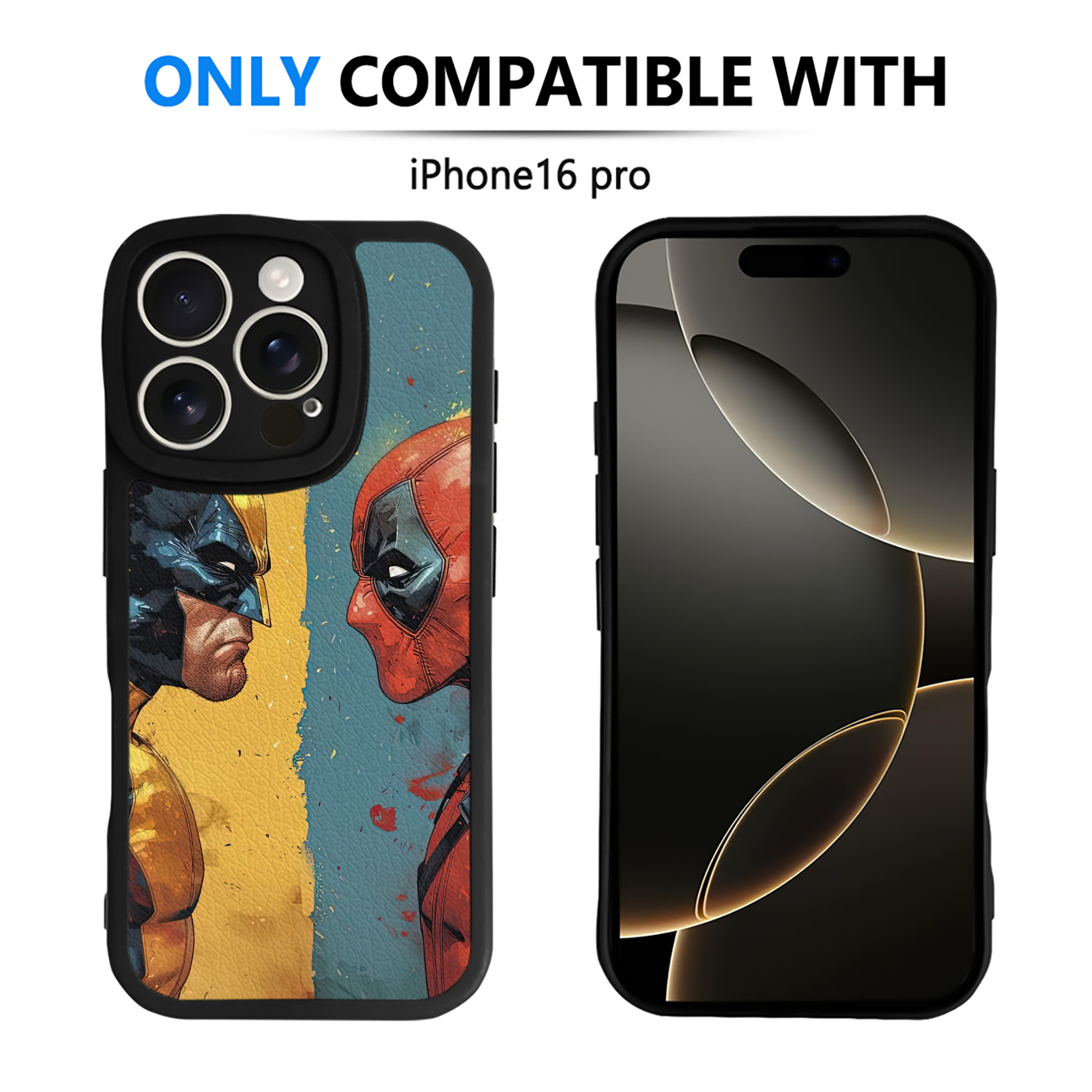 （画像用） Deadpool デッドプール 【iPhone 16シリーズ対応】シリコンスマホケース（レザー調） 材質：シリコン